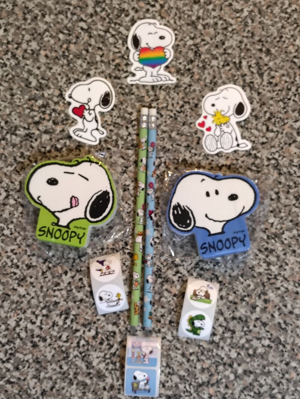 Peanuts: Snoopy Notepads, Pencils & Stickers Set - Blue & Green